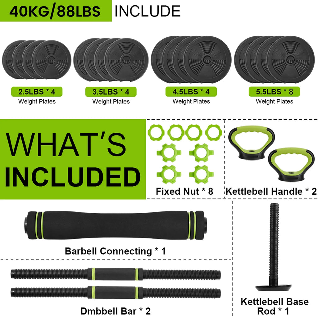 4-in-1 Adjustable Dumbbells Set 44 LBS G8352