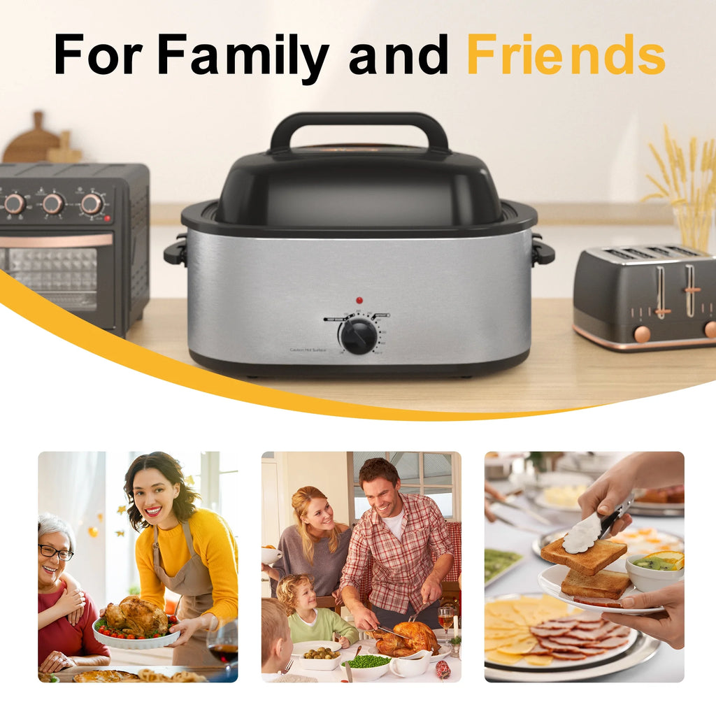 22 Quart Electric Roaster Oven with Self-Basting Lid H48398