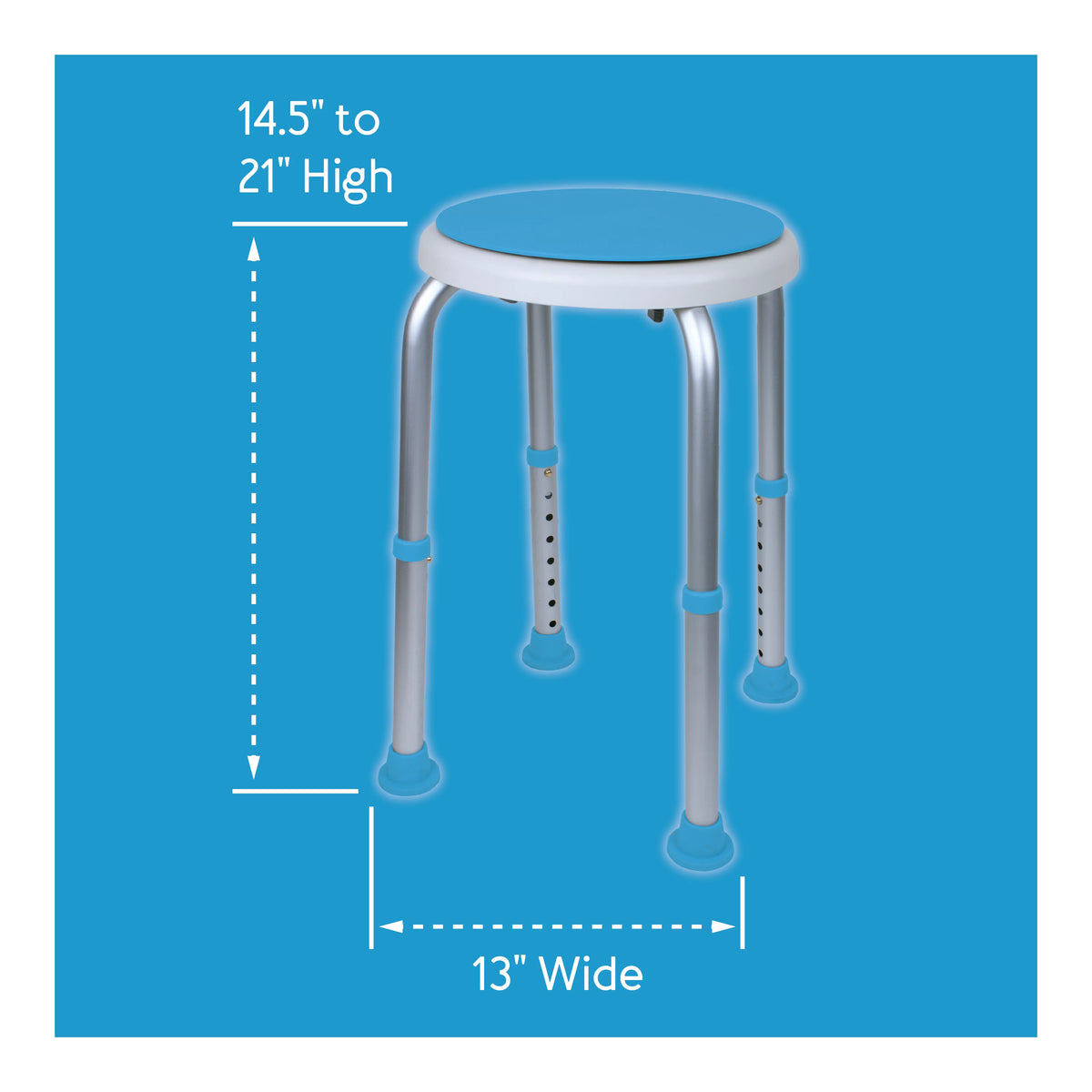 Swivel Bath and Shower Stool Chair with Padded Seat T6210