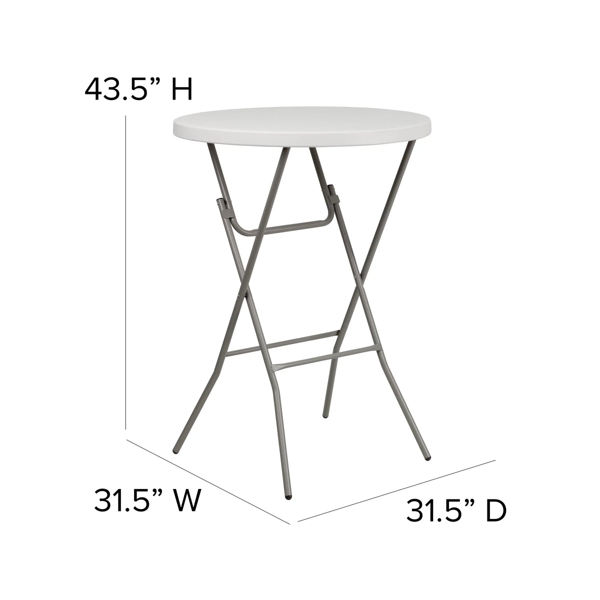 Round White Plastic Bar Height Folding Event Table Q2400
