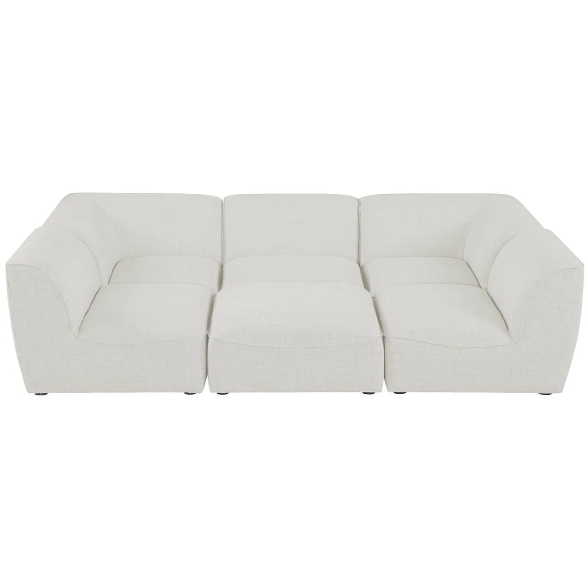 Cream Linen Textured Modular Sectional E51614