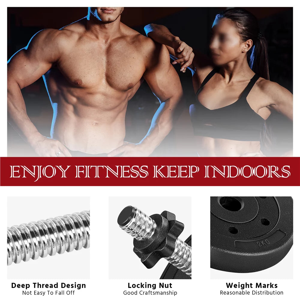 Adjustable Dumbbell Free Weight Set, Black D15644