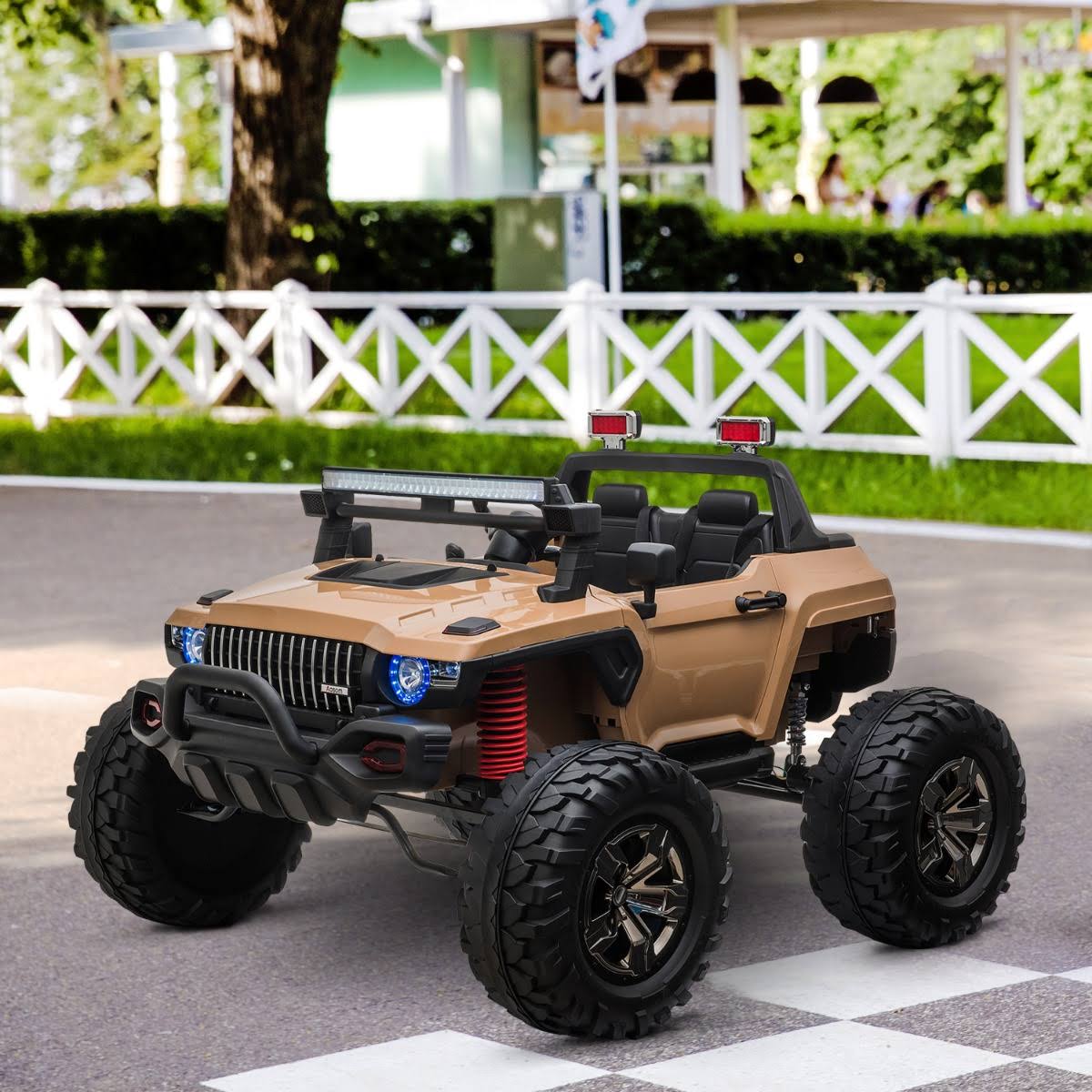 Ride on Car Off Road Truck SUV 12 V Electric Battery Powered with Remote Control Yellow Q19516