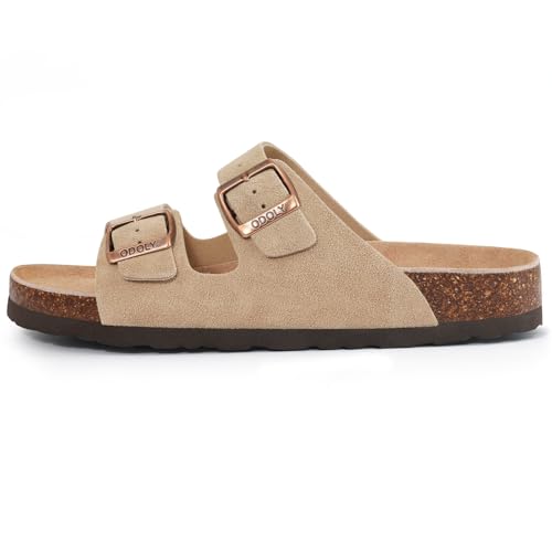 Cork Footbed Slide Sandal with Adjustable Buckle W770