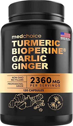 Turmeric and Ginger Supplement 2360 mg 120 ct Root Capsules E819