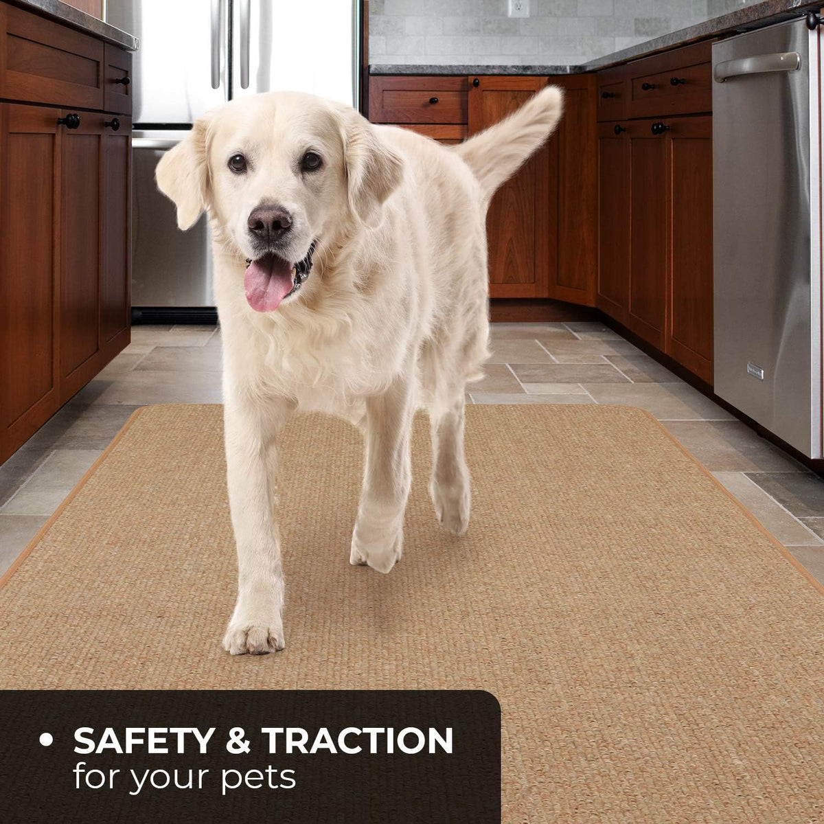 Skid-Resistant Carpet Runner Pebble Beige 12 Feet X 27 Inches J216607