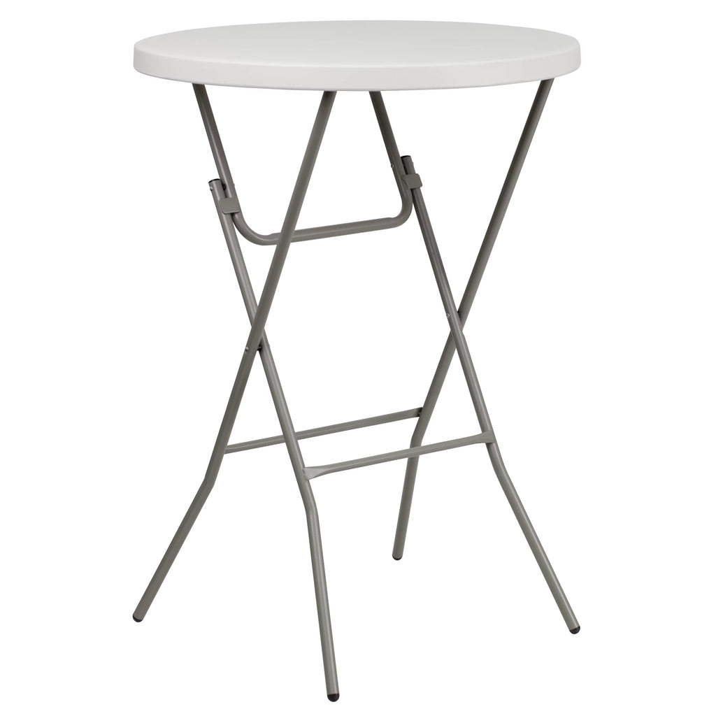 Round White Plastic Bar Height Folding Event Table Q2400