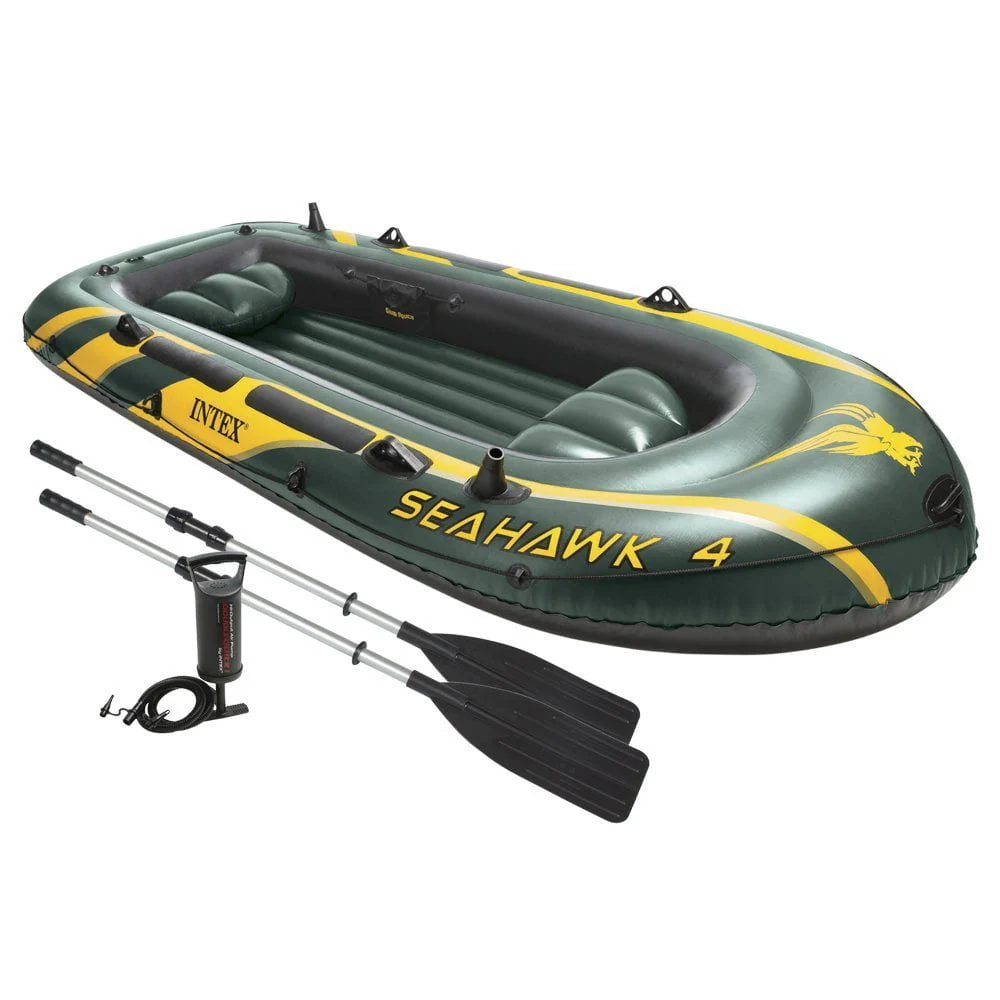 Inflatable 4 Person Boat Raft Set with Oars & Pump O650