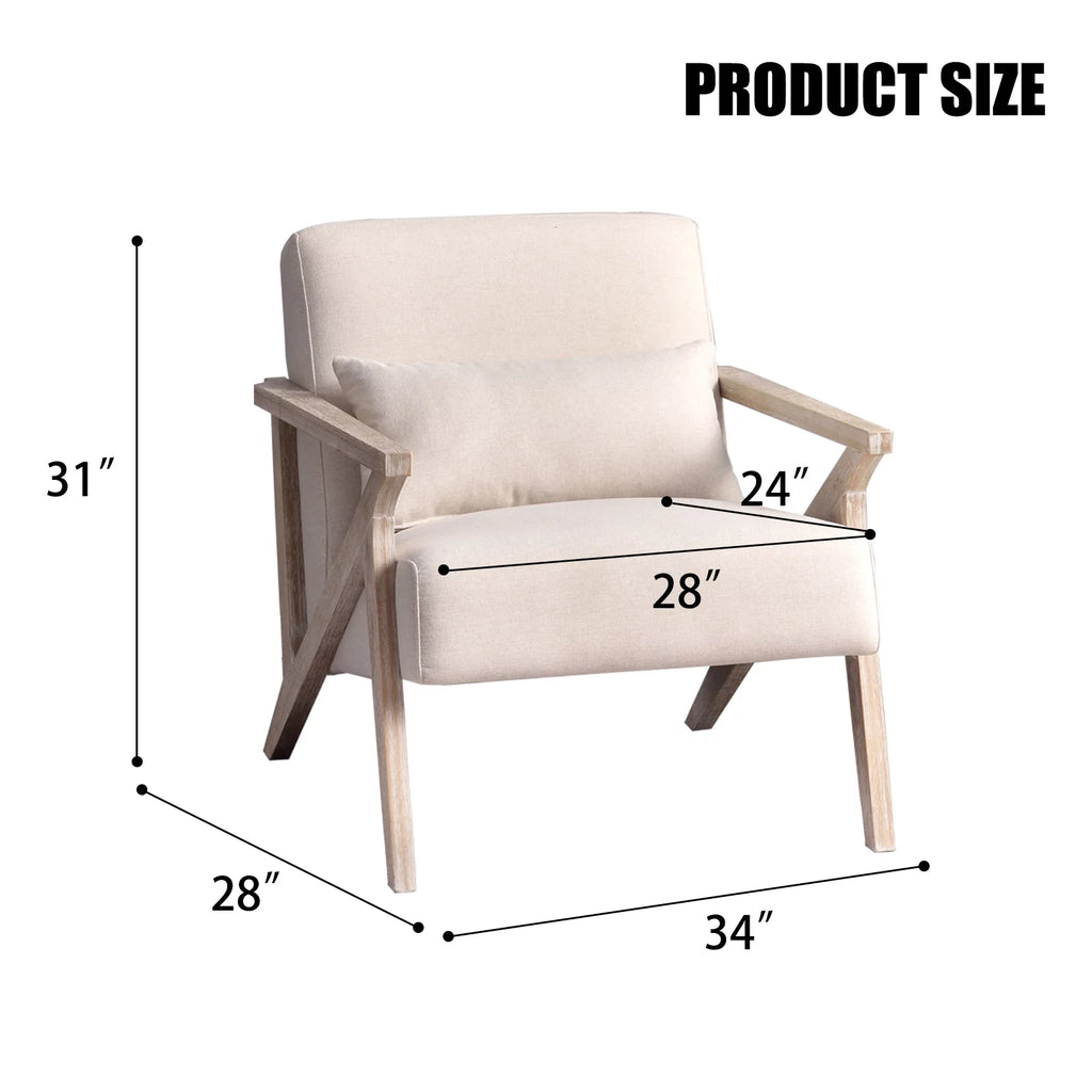 Beige Mid Century Accent Chair M786
