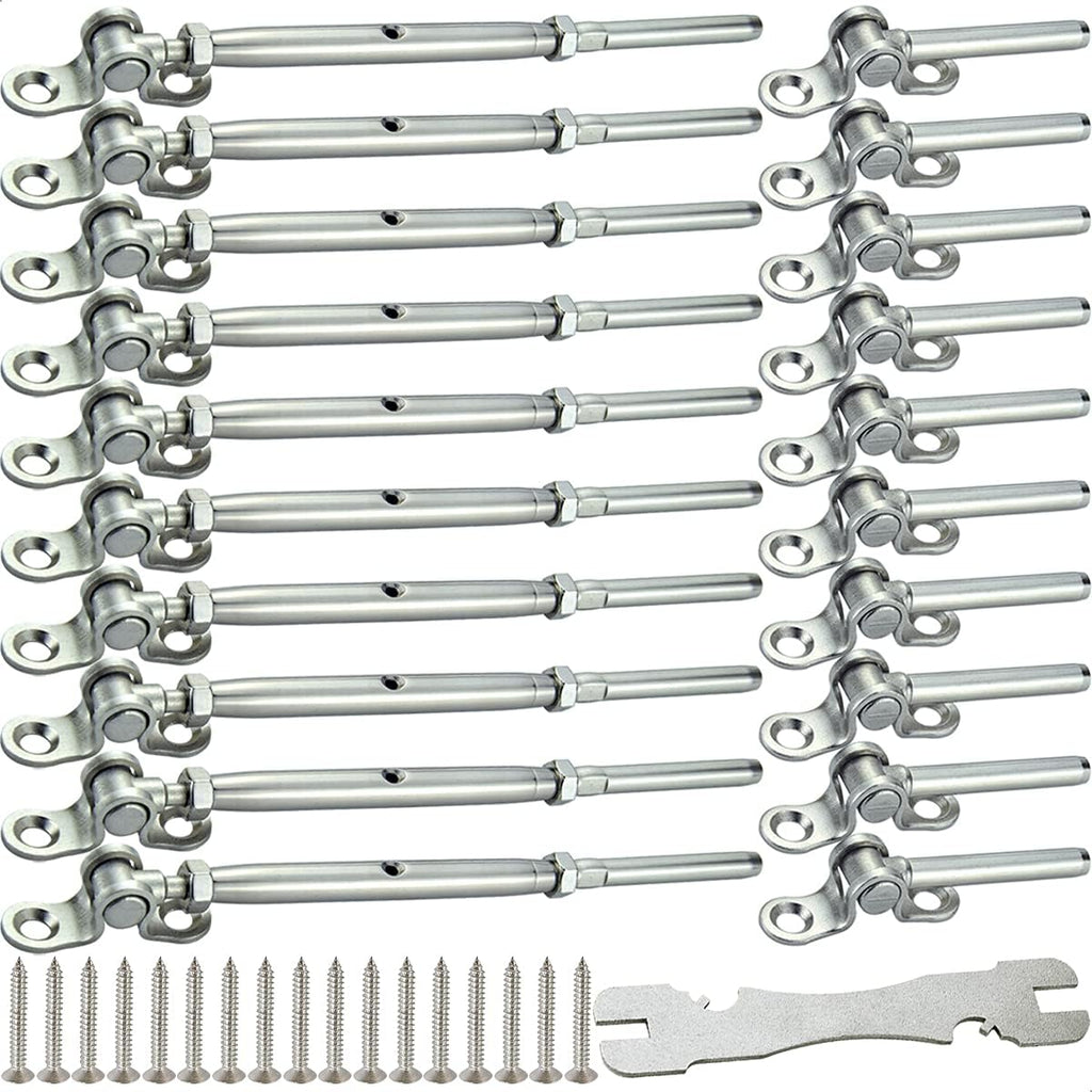 10 Pairs Stainless Steel Cable Railing Hardware Kit V497983