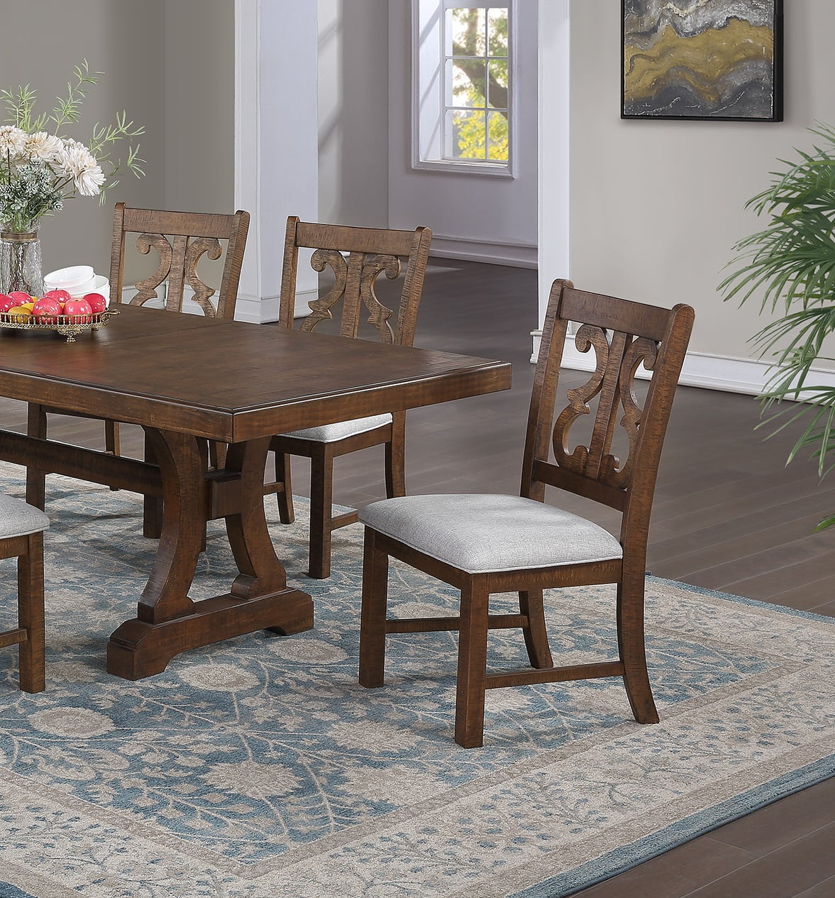Set of 2 Wooden Cushion Seat Chairs A469