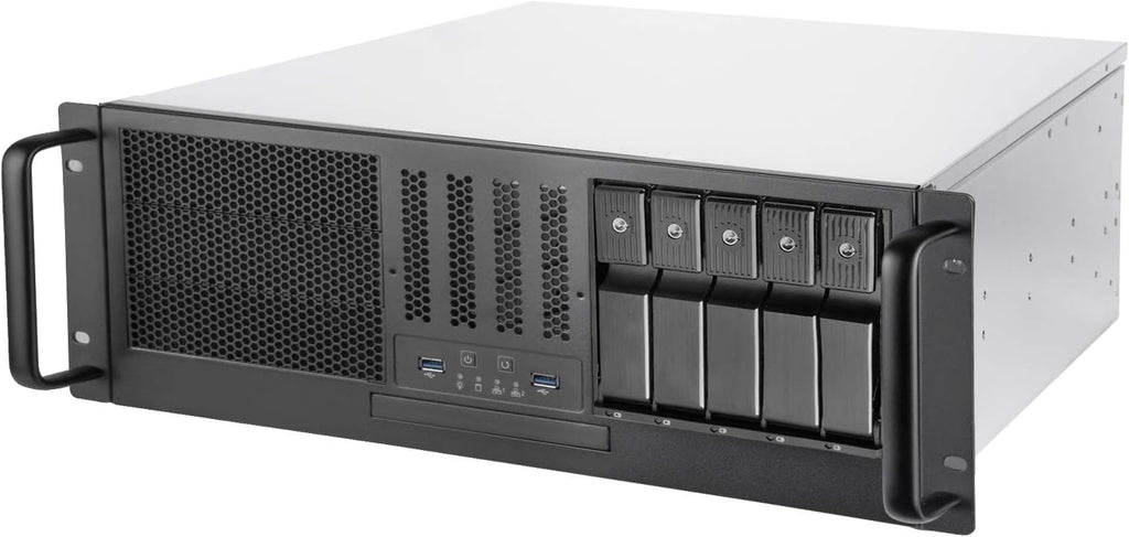 4U Rackmount Server Case with 5 x 3.5 Hot-Swappable Bay and 3 x 5.25 Bays U7396