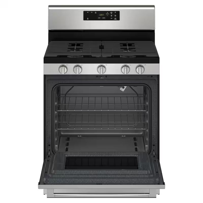 5 Burners Freestanding Gas Range Stainless Steel Self Clean I39383