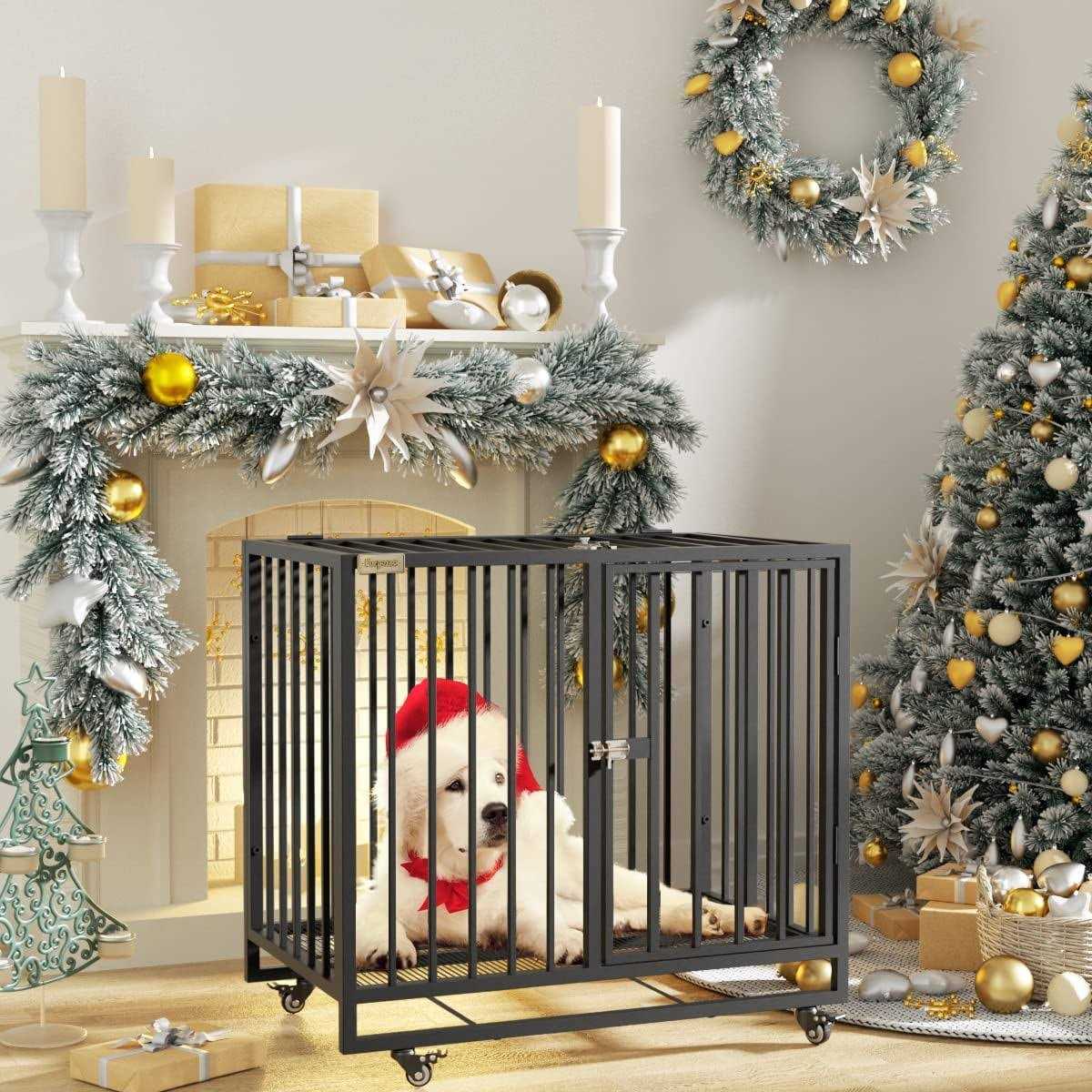 Heavy Duty Steel Dog Crate with 4 Wheels G4488