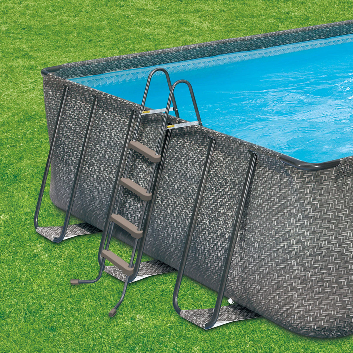 24ft x 12ft x 52in Rectangle Frame Swimming Pool Set B6584