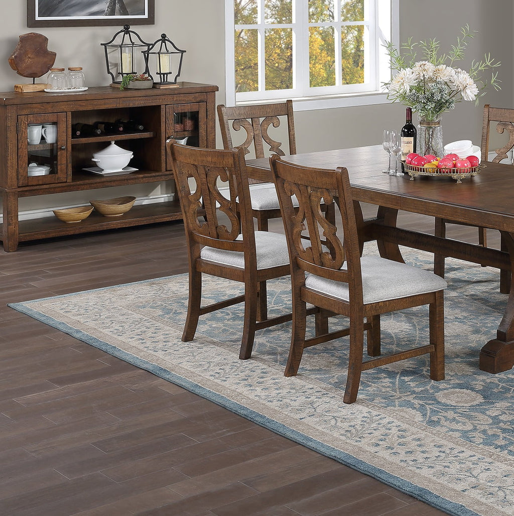 Set of 2 Wooden Cushion Seat Chairs A469