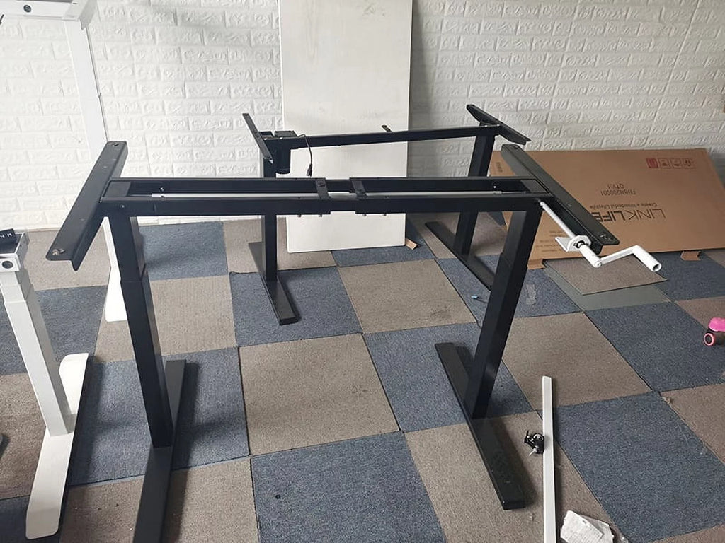 Hand Crank Stand Up Desk Height Adjustable Black L3812