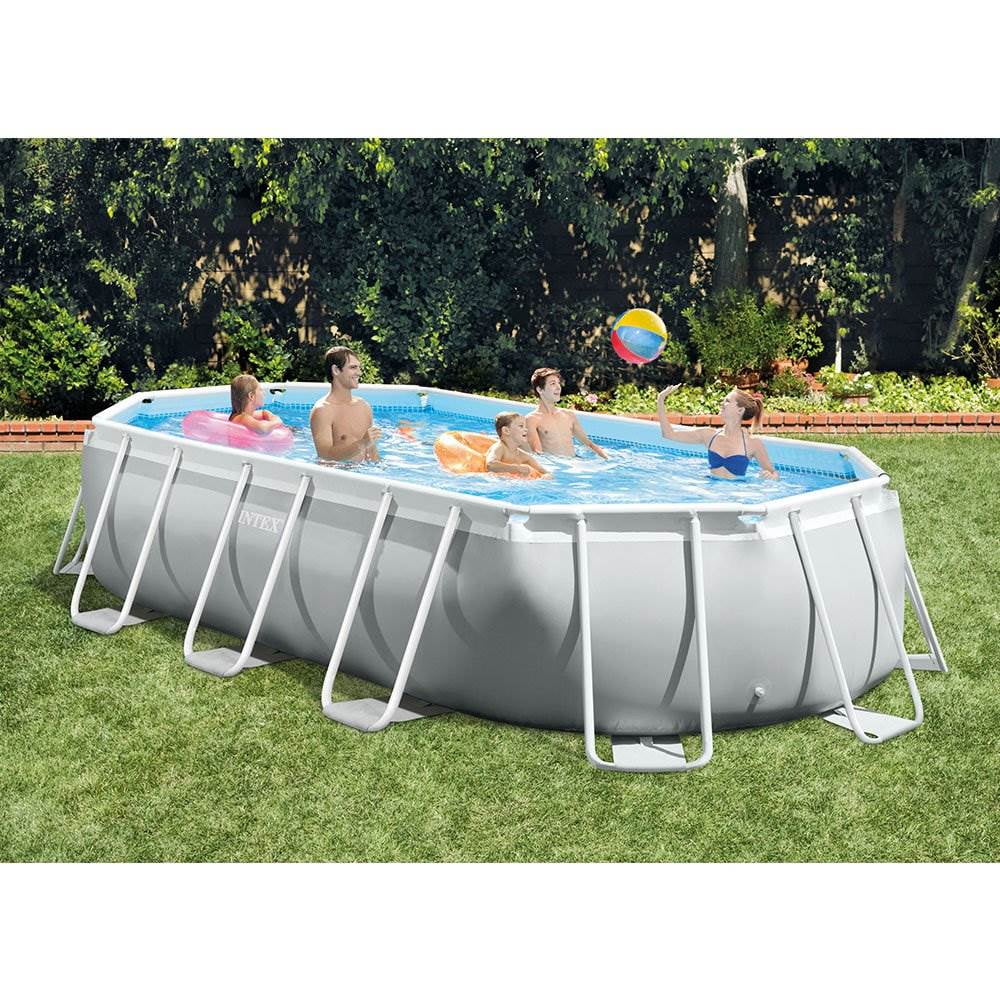 Oval Above Ground Swimming Pool Set with Canopy P464