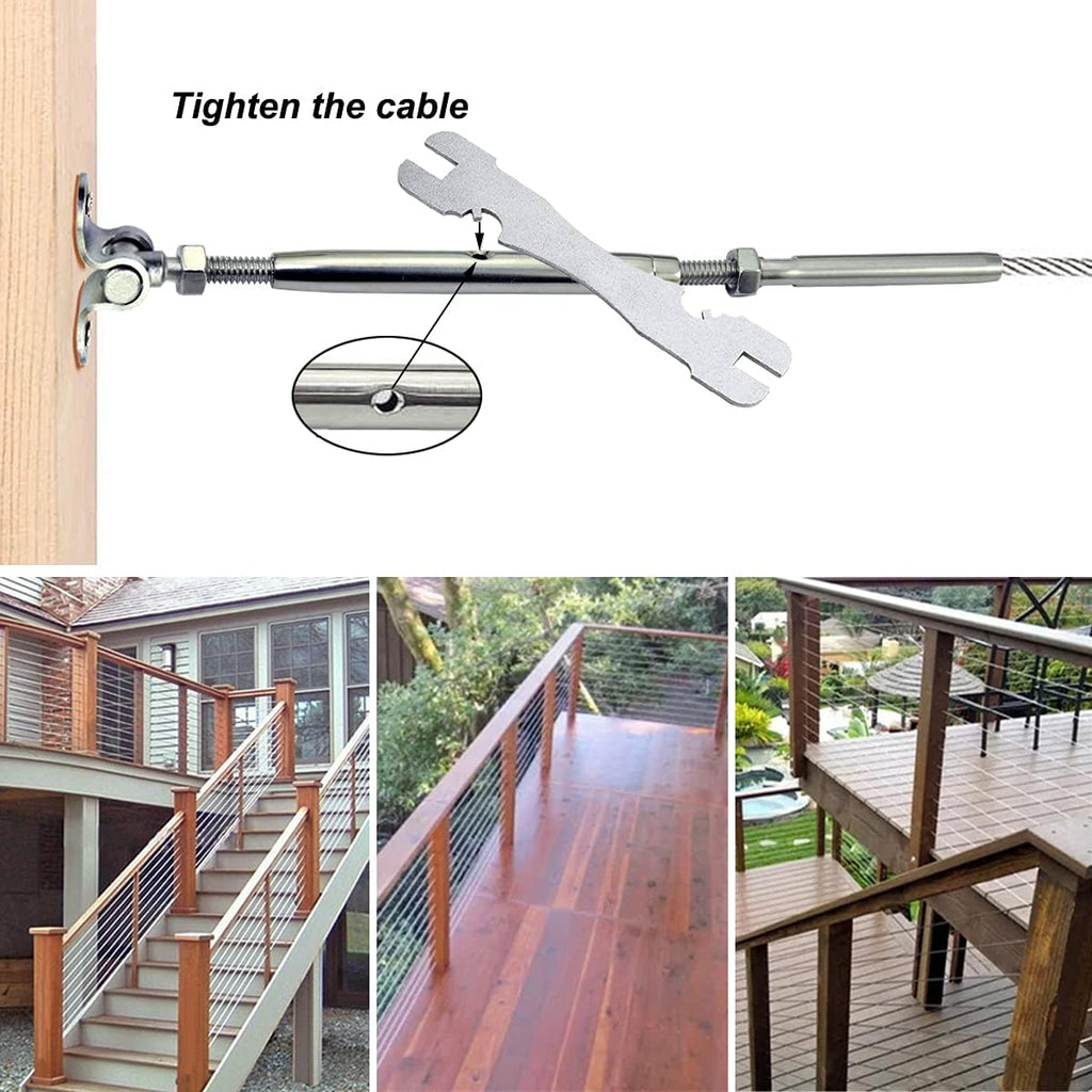 10 Pairs Stainless Steel Cable Railing Hardware Kit V497983
