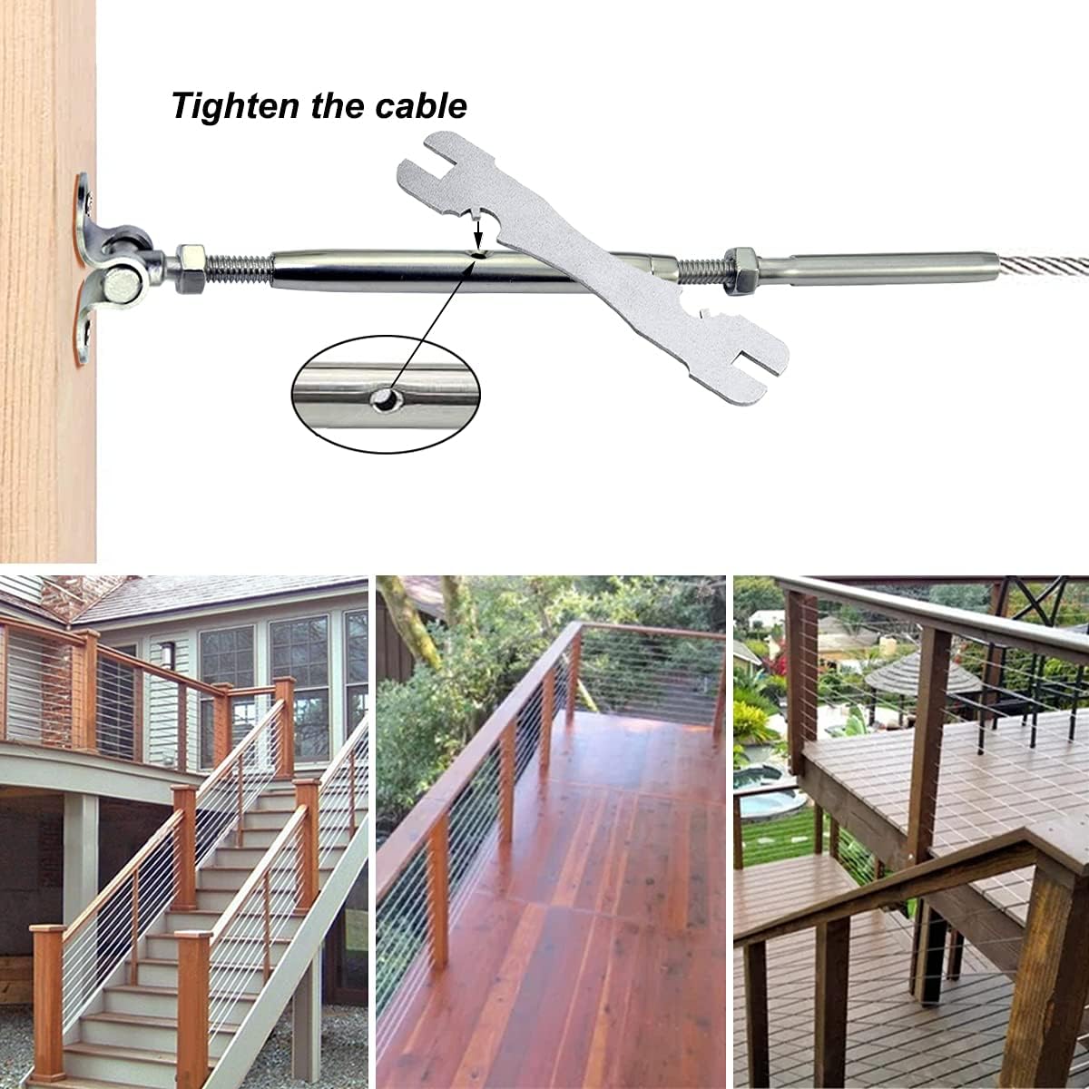 10 Pairs Stainless Steel Cable Railing Hardware Kit V497983