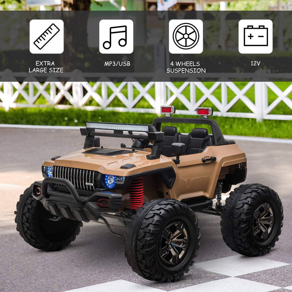 Ride on Car Off Road Truck SUV 12 V Electric Battery Powered with Remote Control Yellow Q19516