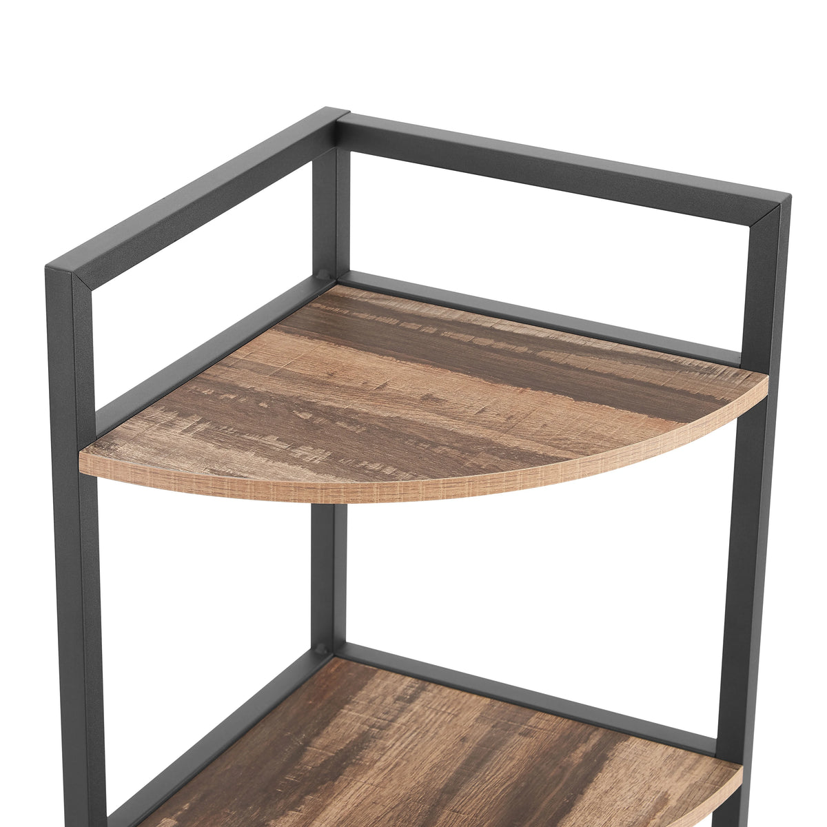 6-Tier Corner Wood Bookcase Rustic Brown X2683