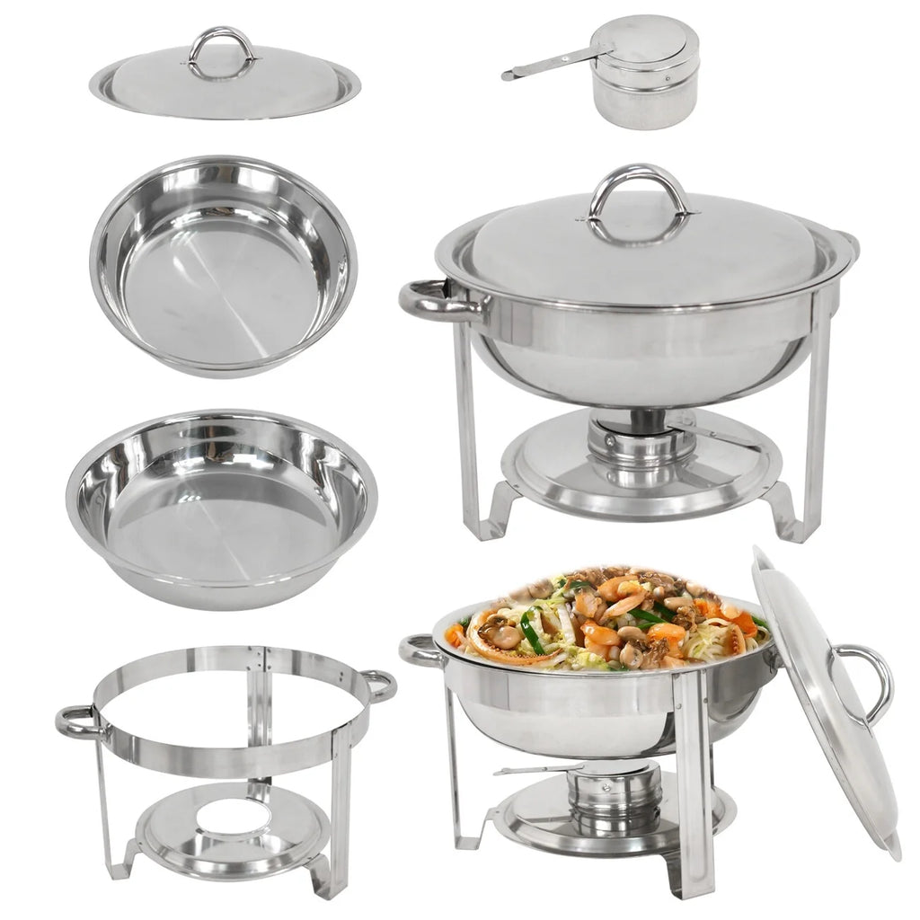 Round Chafing Dish 5Qt Buffet Stove Set I54426