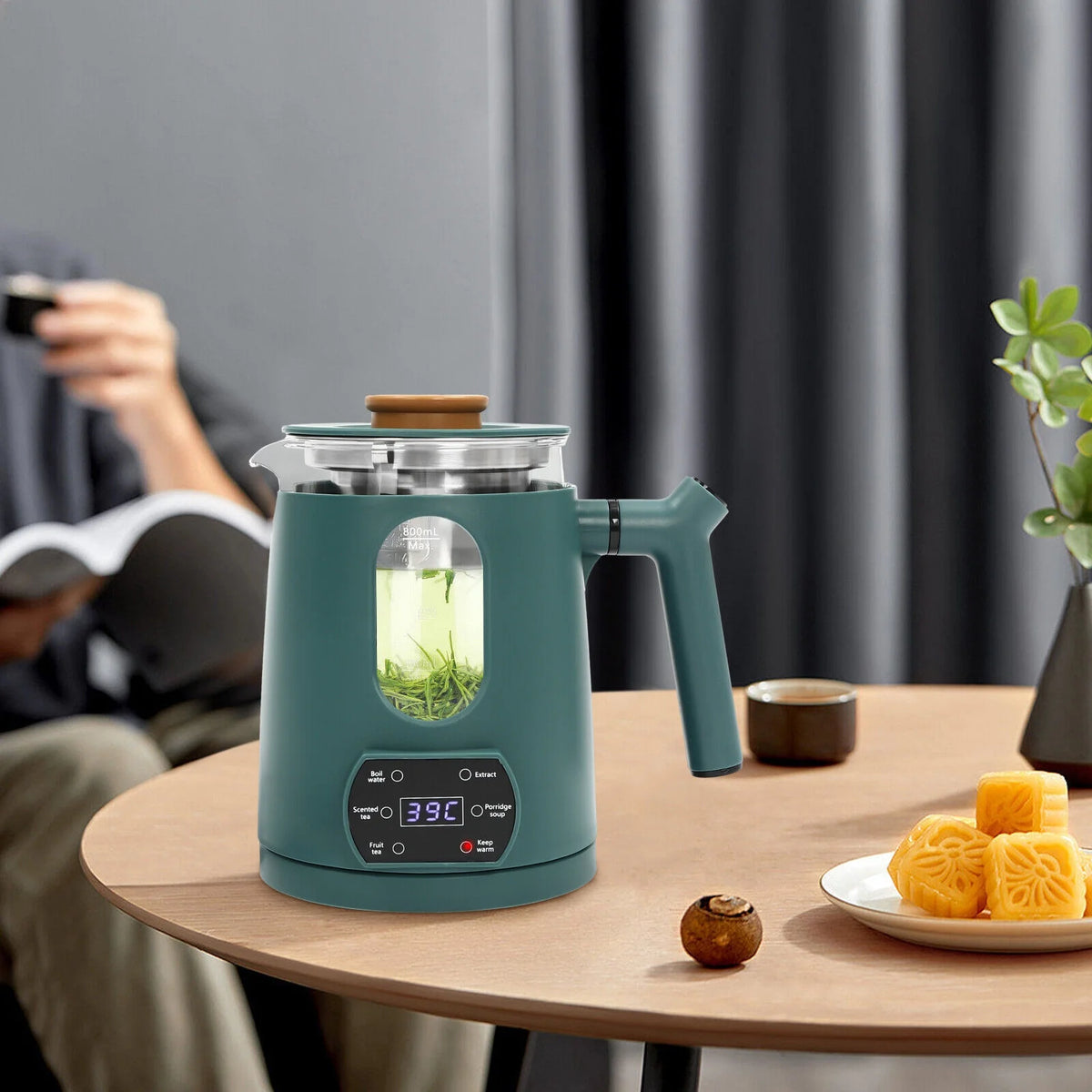 Stainless Steel Electric Water Kettle 600W Green Z9901