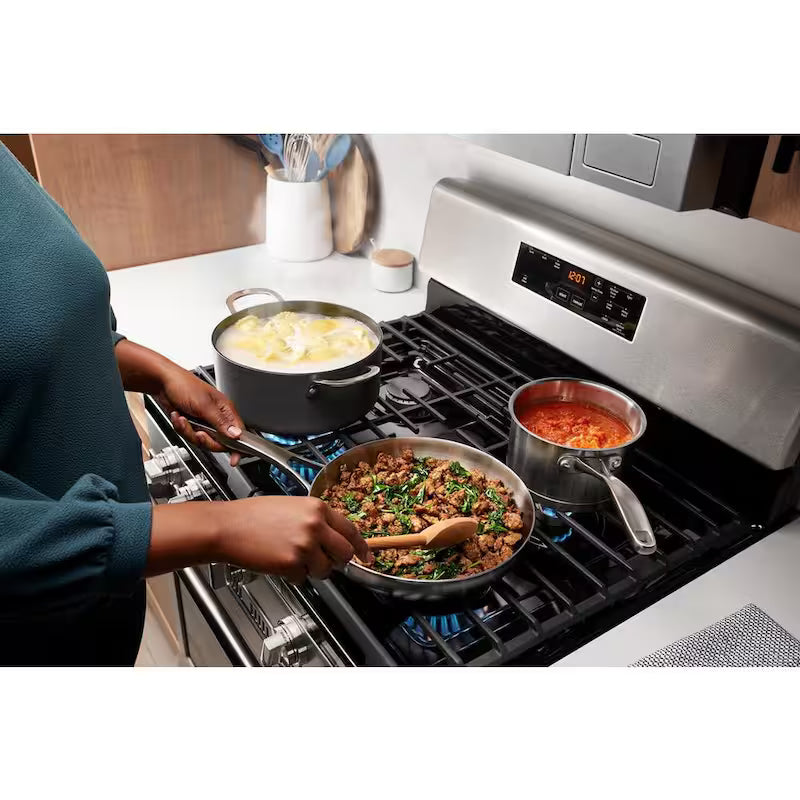 5 Burners Freestanding Gas Range Stainless Steel Self Clean I39383