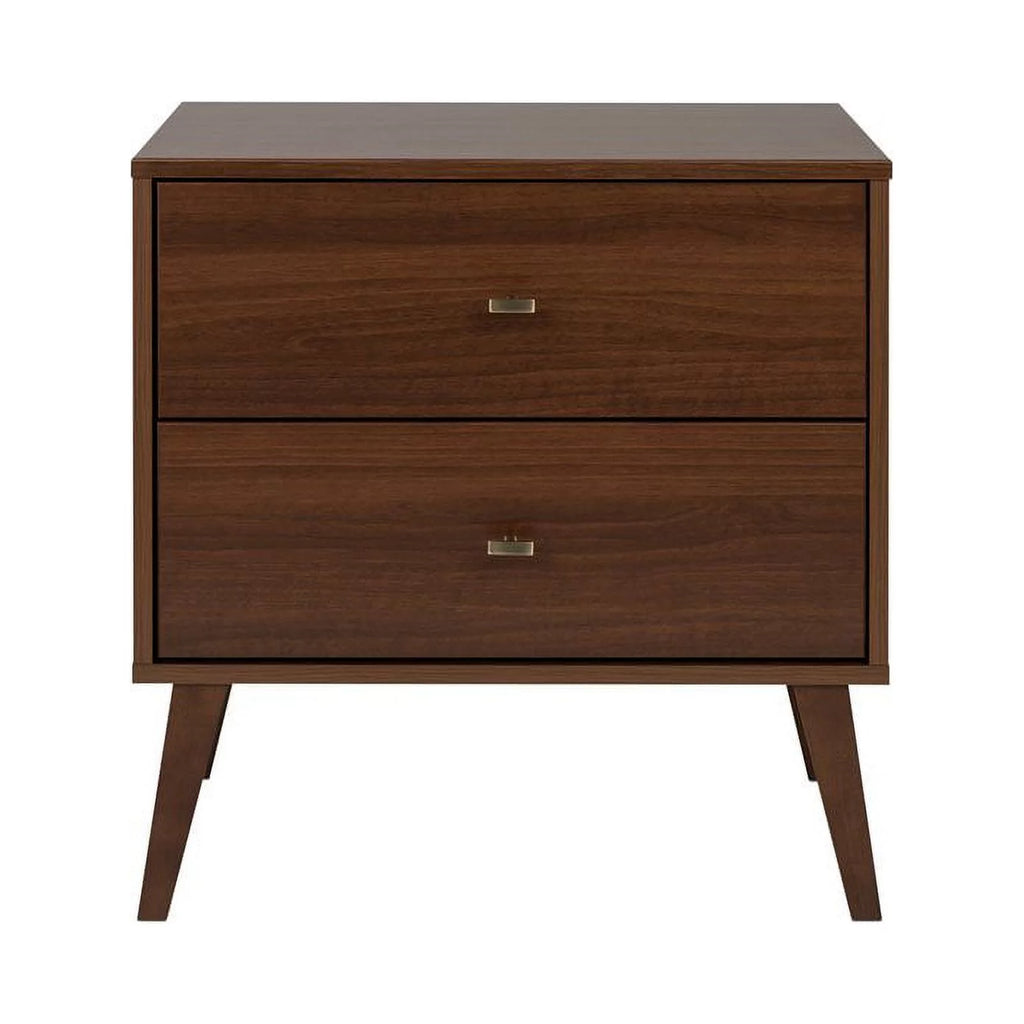 Mid-Century Wood 2 Drawer Nightstand in Cherry J928