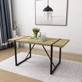 63 Inch Rectangular Wood and Metal Dining Table L746