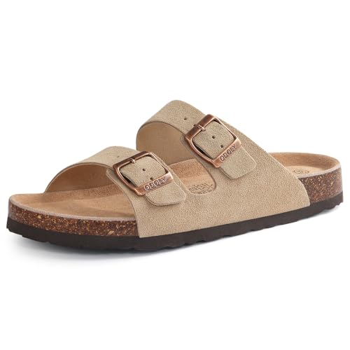 Cork Footbed Slide Sandal with Adjustable Buckle W770