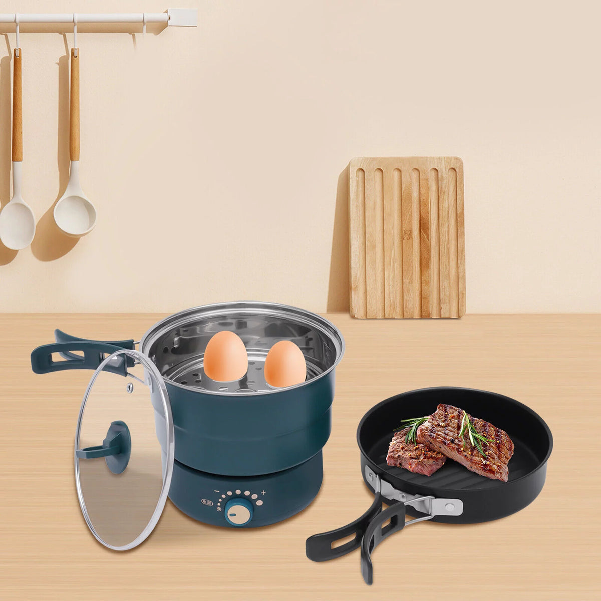 Portable Multifunction Split Electric Cooker with Steamer 110V L5879
