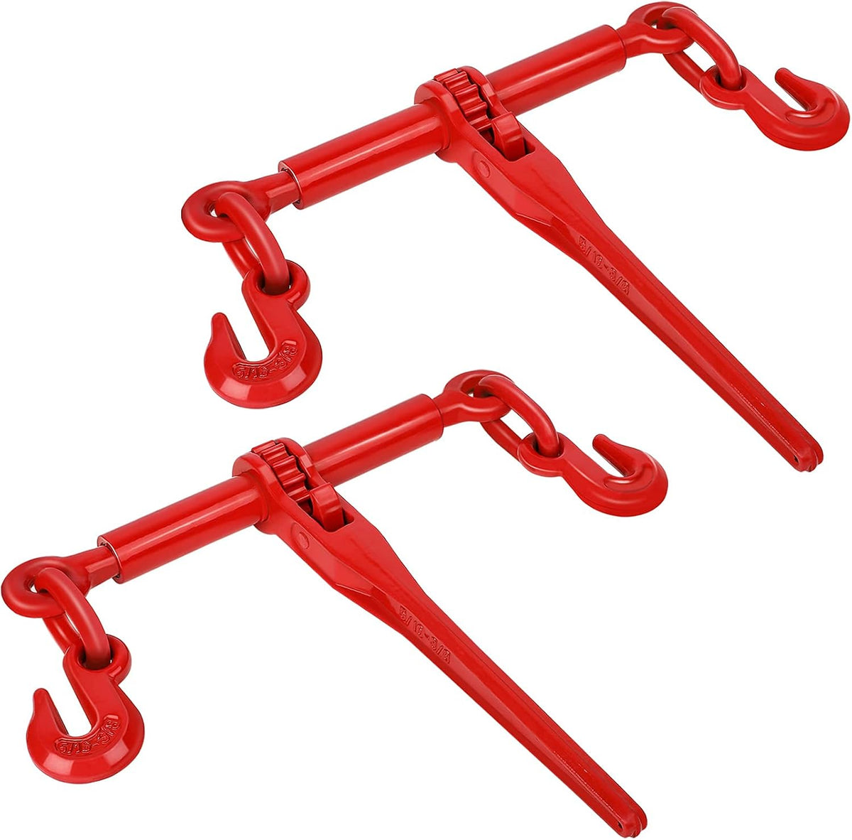 1/2 to 5/8 Inch 2 Pack Ratchet Chain Binder with 2 Grab Hooks 13000 LBS Q743402