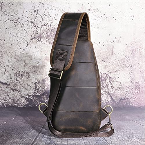 Men Casual Crossbody Chest Sling Bag Leather M208