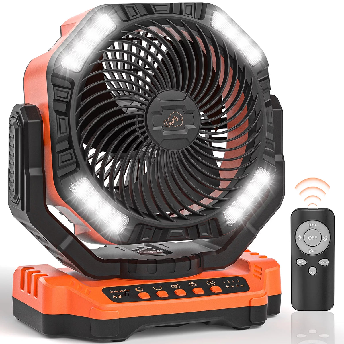 Portable Rechargeable Camping Fan with LED Light I929