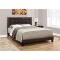 Dark Brown Queen Size Bed with Leather Look J64494