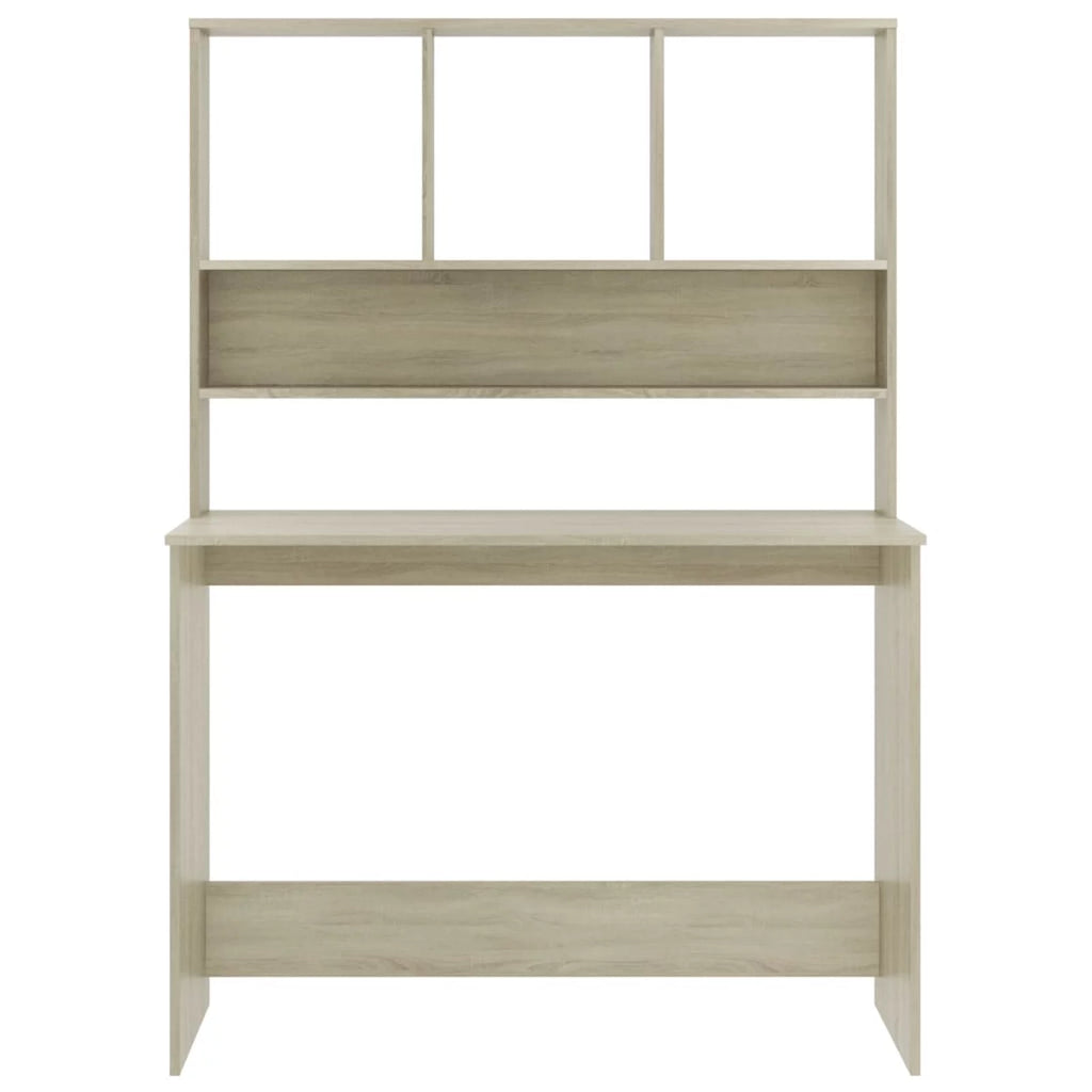 Sonoma Oak Engineered Wood Desk with Shelves Q82685