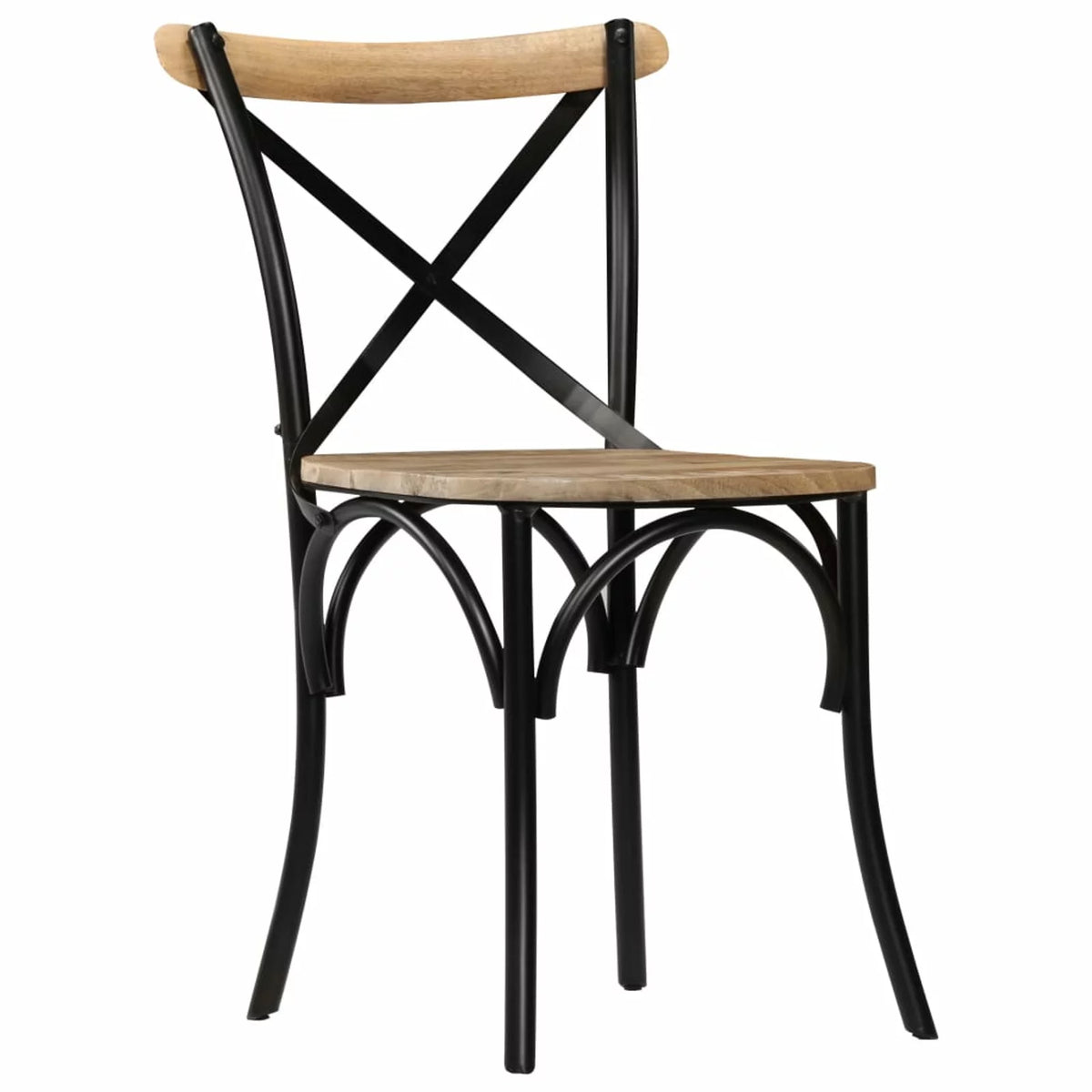 2 pcs Black Solid Mango Wood Cross Chairs X453