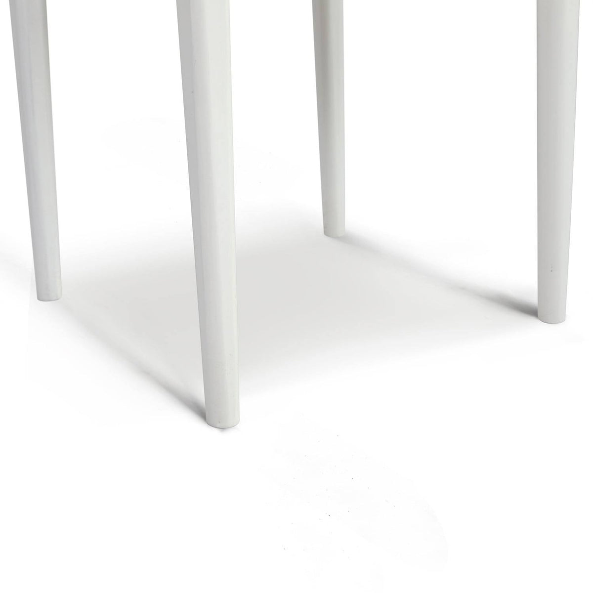 Square Italian Carrara White Marble Side Table with Legs - Tan V237965