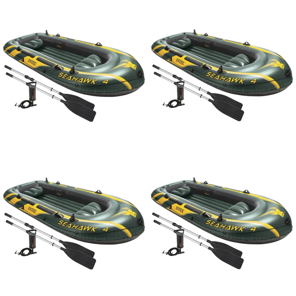 Inflatable 4 Person Boat Raft Set with Oars & Pump O650