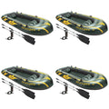Inflatable 4 Person Boat Raft Set with Oars & Pump O650