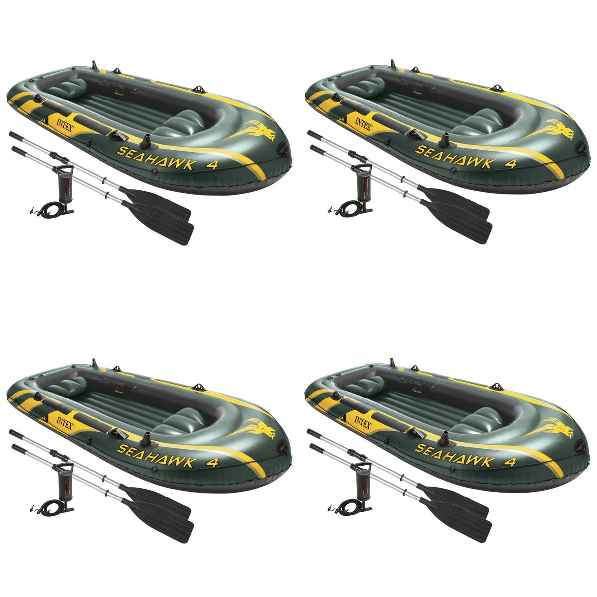 Inflatable 4 Person Boat Raft Set with Oars & Pump O650