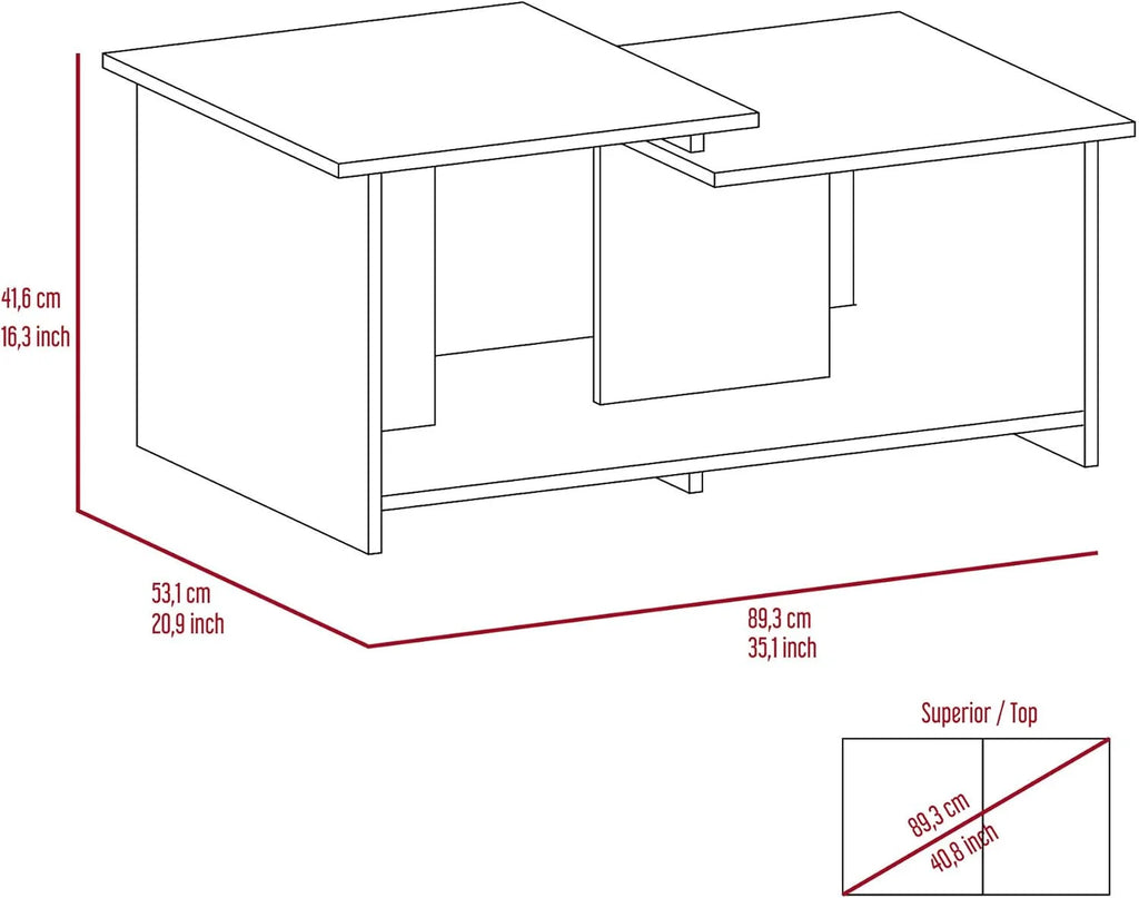 Espresso Coffee Table with Open Storage P895545