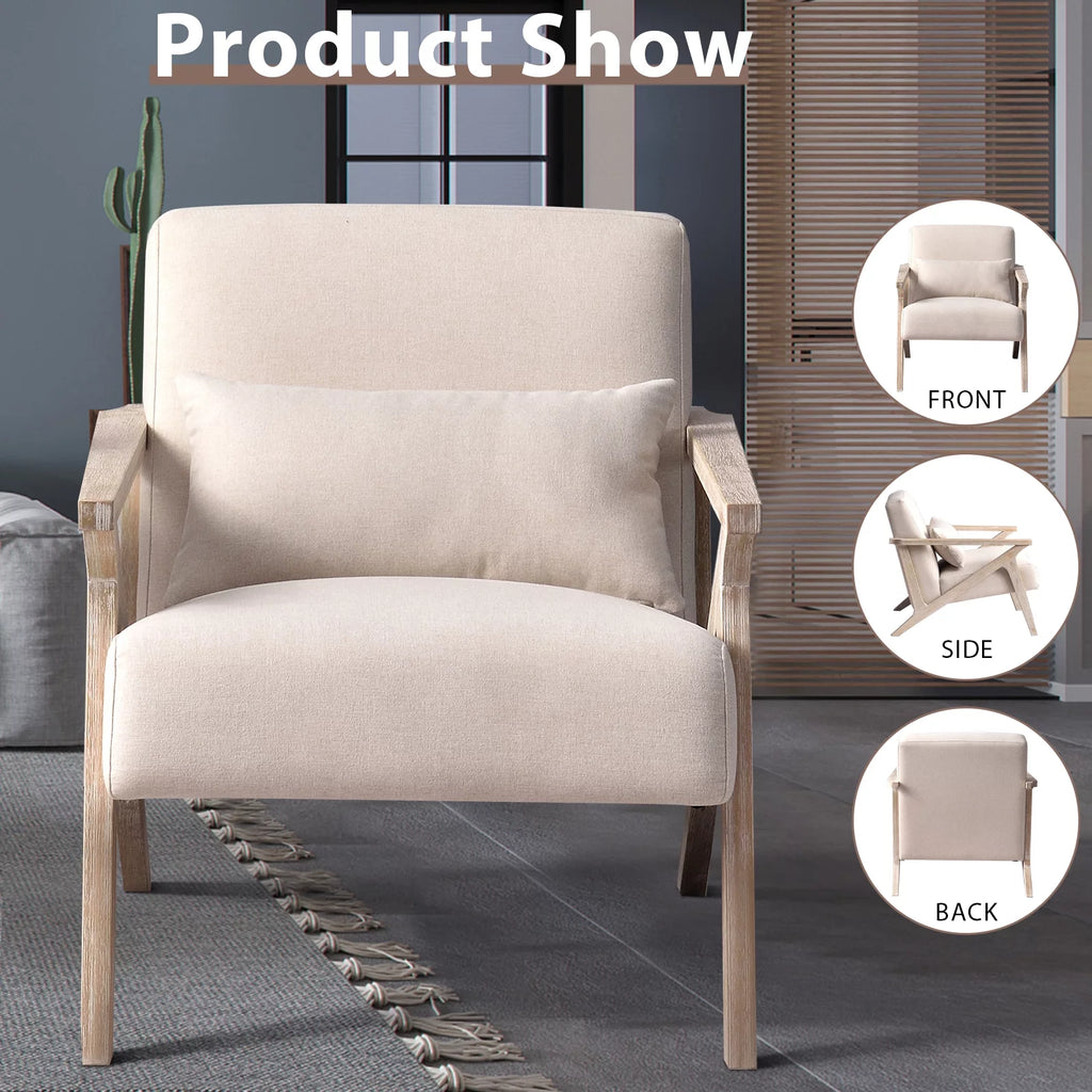 Beige Mid Century Accent Chair M786
