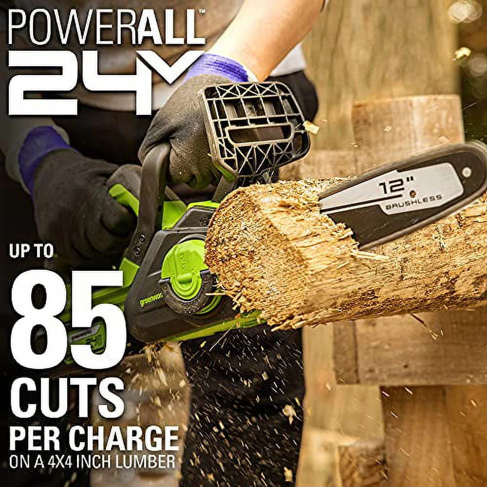 24V 12-inch Brushless Chainsaw with Battery and Charger N631545