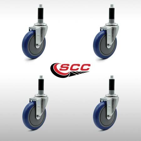 Blue Polyurethane Swivel Caster Set of 4 G404387