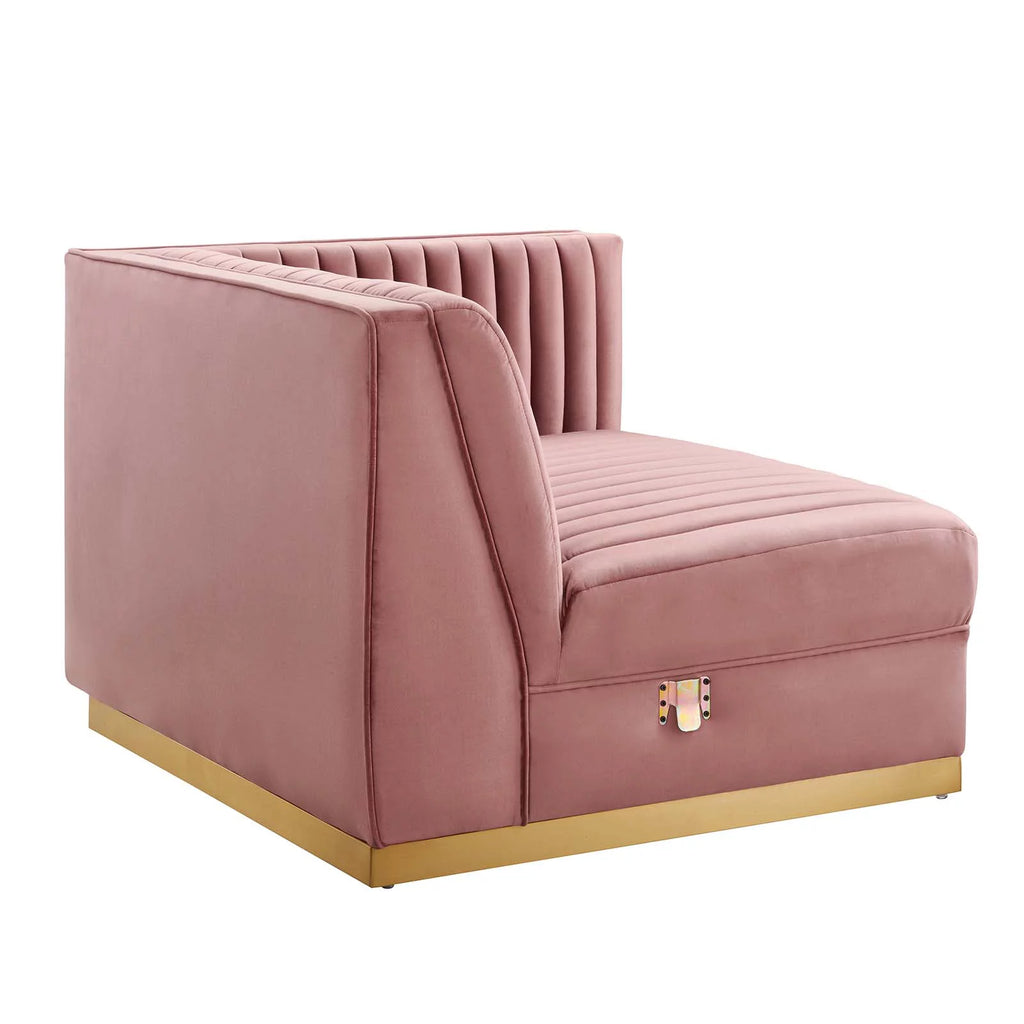 Channel Tufted Performance Velvet 3-Seat Modular Sectional Sofa N177449