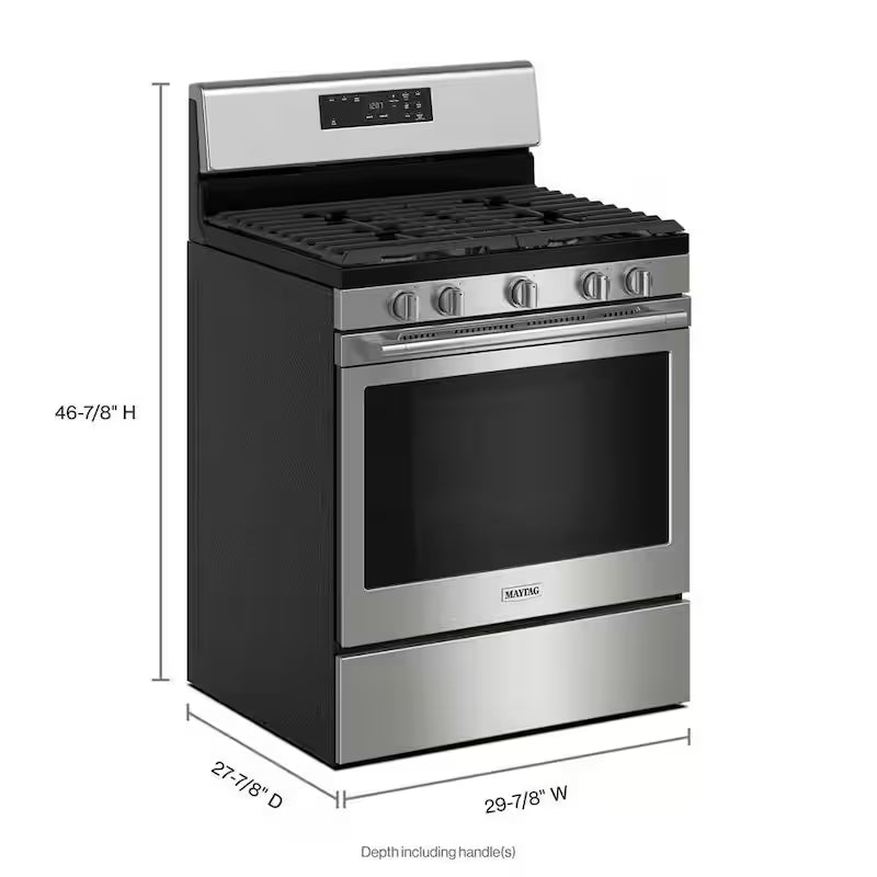 5 Burners Freestanding Gas Range Stainless Steel Self Clean I39383