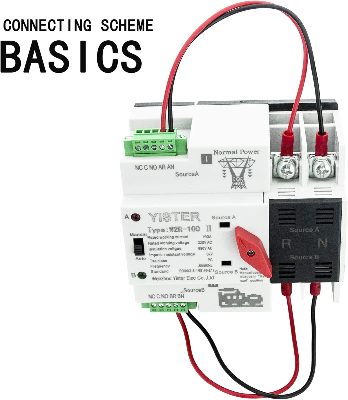 WiFi RF433 Remote Control 2P Dual Power Automatic Transfer Switch 16-100A Din Rail Mounted F62200
